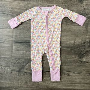 Little Sleepies Pastel Rainbows newborn zippy